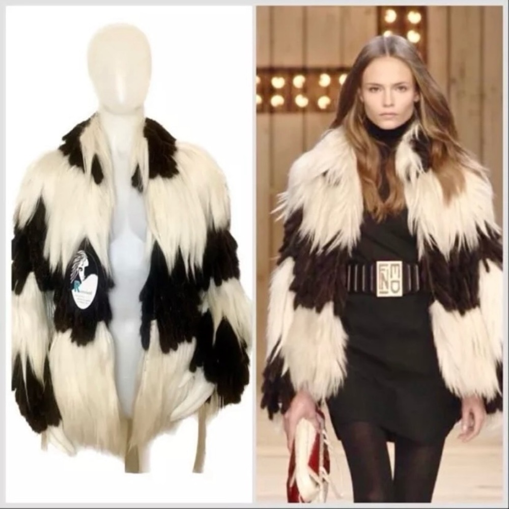 KARL LAGERFELD for FENDI
Mink & Kidassia Goat Fur Jacket
F/W 07 Sz 38 Kate Moss